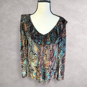 Susan Lawrence Multicolor Paisley Blouse